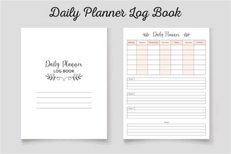 Premium Vector Daily Planner Log Book Kdp Interior Template