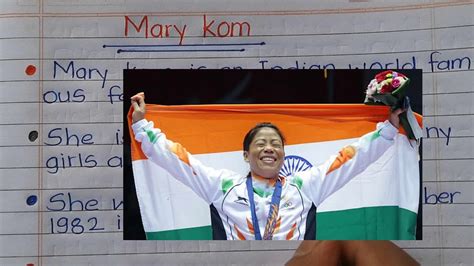 Mary Kom Biography In English Writing Lines On Mary Kom In