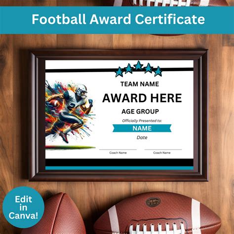 Editable Football Award Certificates Award Ceremony Certificates End