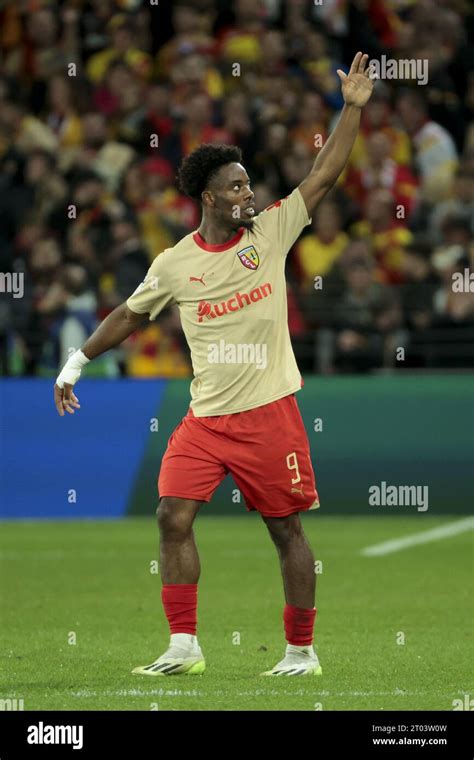 Sepe Elye Wahi Of Lens Celebrates His Goal During The UEFA Champions