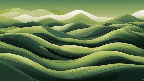 Green Abstract With Wavy And Hills Pattern Premium Ai Generated Image