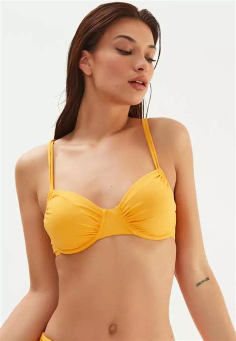 Buy Eros Mustard Bikini Top Underwired Adjustable Straps Swimwear