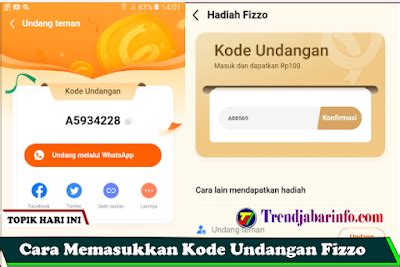 Cara Memasukkan Kode Undangan Fizzo Novel Homecare