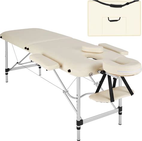 Tectake® Table De Massage Pliante Professionnelle 2 Zones Aluminium