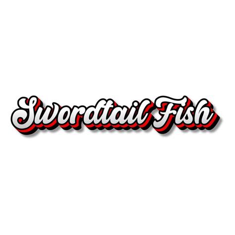 Premium Photo Swordtailfish Text D Silver Red Black White Background