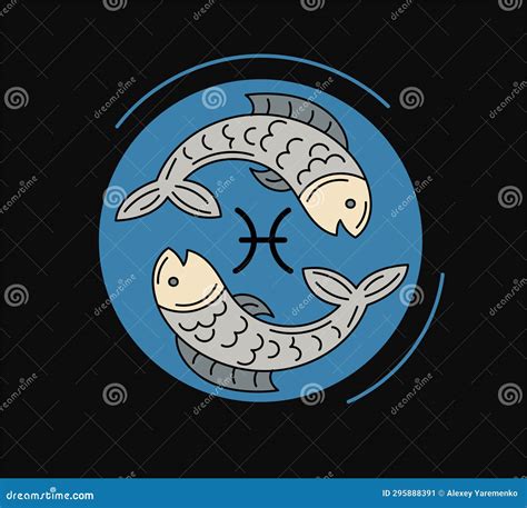 Zodiac Symbol Pisces Vector Concept Stock Vector Illustration Of