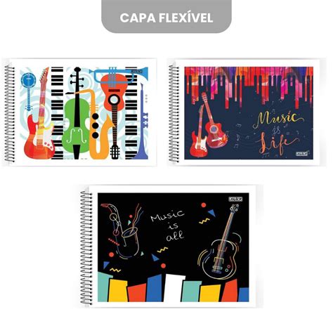 Caderno Para Musica - Caderno Musica 1/4 Espiral com 40 Folhas - São Domingos - Artes e ...