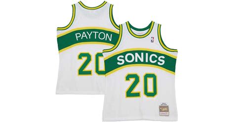 Mitchell Ness Gary Payton White Seattle Supersonics Hardwood Classics