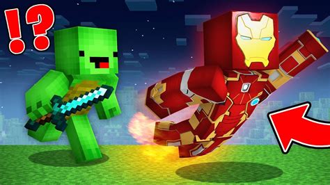 Iron Man Speedrunner Vs Hunter In Minecraft Maizen Jj And Mikey Youtube