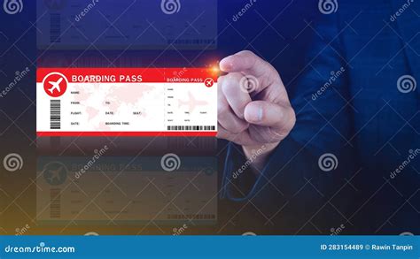 Hand Holding Boarding Pass Tickets Air Travel Concept Choosing