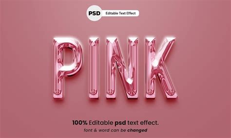 Premium Psd Pink Liquid 3d Editable Text Effect Psd Pink Text Effect