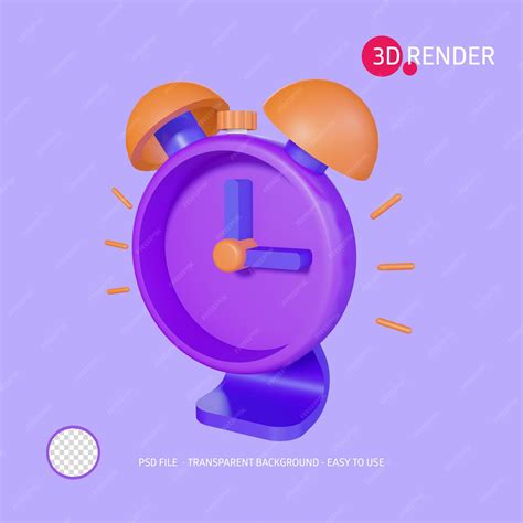 Premium Psd 3d Render Icon Clock Alarm