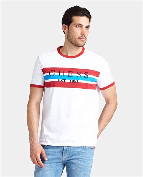 Camiseta De Hombre Guess Blanca De Manga Corta Guess Moda El