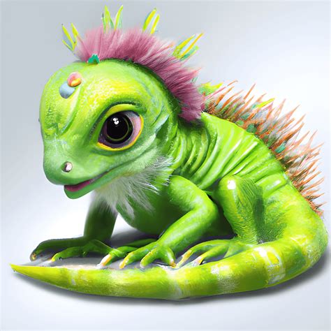 Adorably Cute Baby Iguana Nursery Art · Creative Fabrica