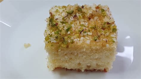 How To Make Semolina Cake Soft Rava Cake Basbousa Recipe Soji