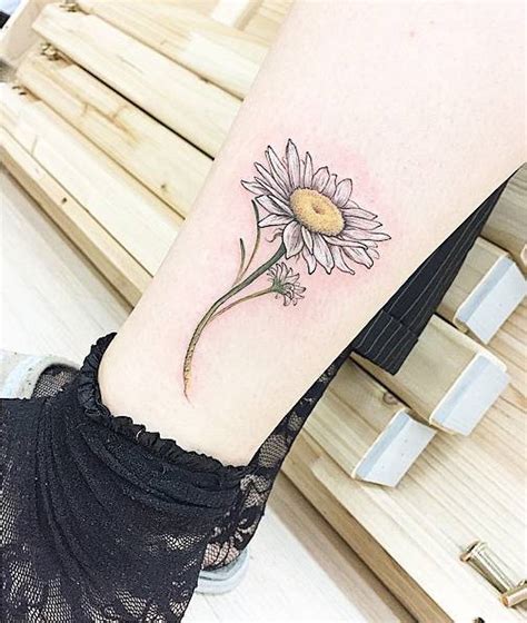 Peque Os Tatuajes Tatuaje De Una Margarita Situado Encima Del