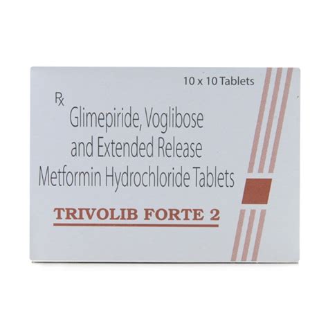 Glimepiride Mg Metformin Mg Voglibose Mg Trivolib Forte Tablet