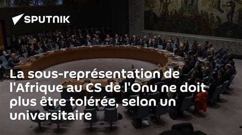 La Sous Représentation De Lafrique Au Cs De Lonu Ne Doit Plus être