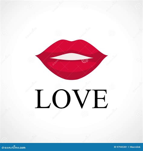 Logo With Beautiful Woman`s Lips Stock Vector Illustration Of