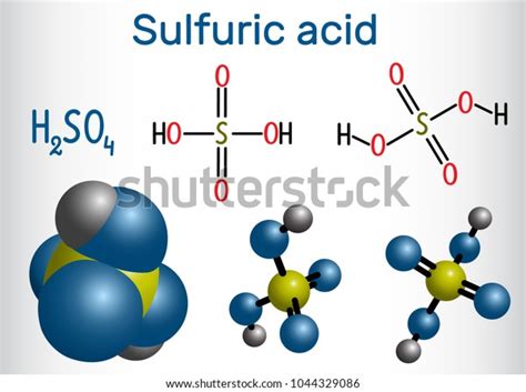 Sulfuric Acid Sulphuric H So Molecule Strong Stock Vector Royalty