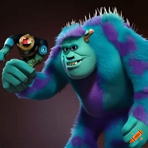 James P Sullivan Sully From Monsters Inc Wearing Hulkbuster Armor On