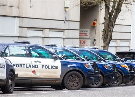 Portland Police Cars Parked Outside the Portland Justice Center ...