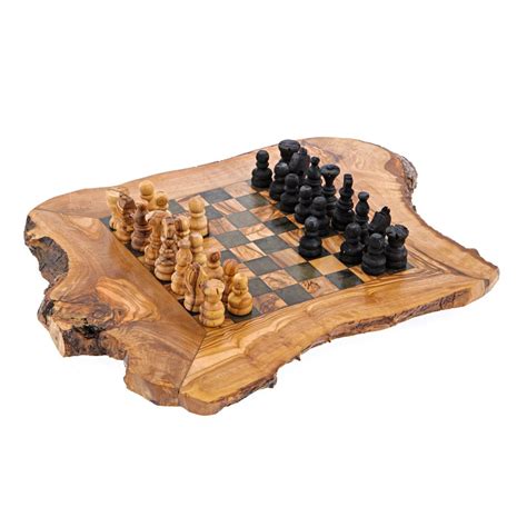 Olive Wood Chess Set Handmade Rustic Style Large X X Cm