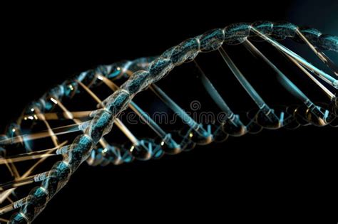 Close Up Of Dna Double Helix With Strands Twisting And Intertwining