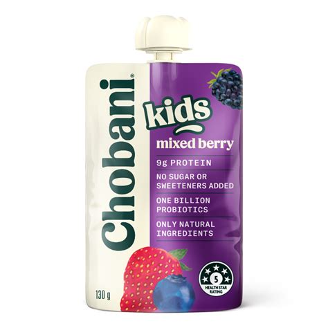 Chobani Kids Yogurt Pouch Mixed Berry 130g is not halal | Halal Check