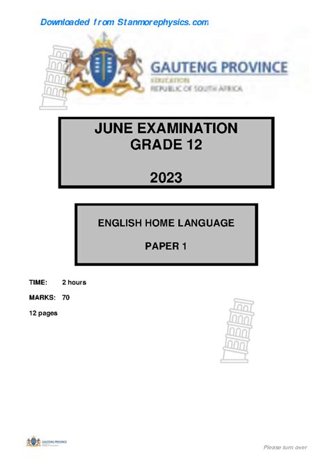 Gp English Hl Grade June P And Memo Please Turn Over June