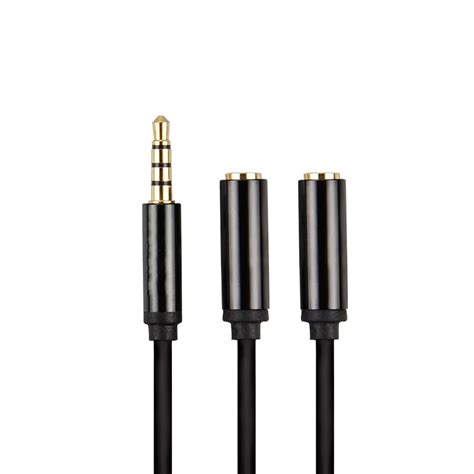 Aux Jack Extension Cable 3.5mm Male to 2 Female 3.5mm Mic Audio Y ...