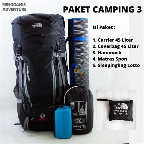 Jual Paket Lengkap Tas Gunung Carrier Liter Ransel Alat Camping