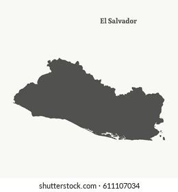 Outline Map El Salvador Isolated Vector Stock Vector Royalty Free