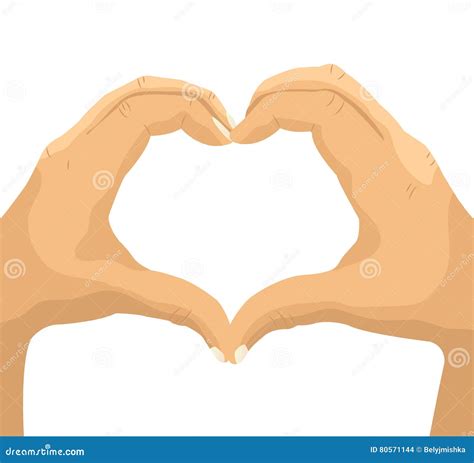 Two Hands Making Heart Sign Stock Vector Illustration Of Couple Sign