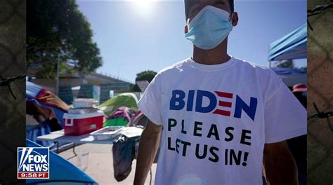 Migrant At U S Mexico Border Wears Biden Harris Shirt Claims Not To