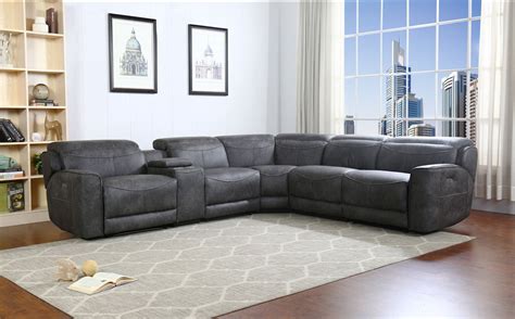 PICO DUAL POWER Sectional Modular Reclining Sofa (Cup Holders, Storage, 6 Motors, Adjustable ...