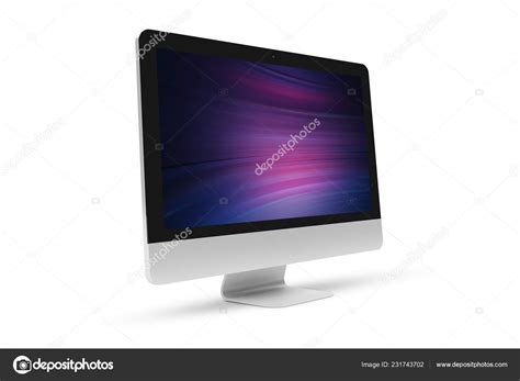 side view isolated modern computer shadow rendering stock photo