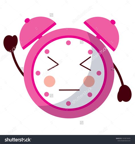 Kawaii Cartoon Clock Alarm Character Stock Vector Royalty Free