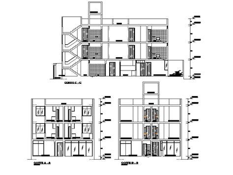 200 Square Meter Apartment Building Section Cad Drawing Dwg File Cadbull