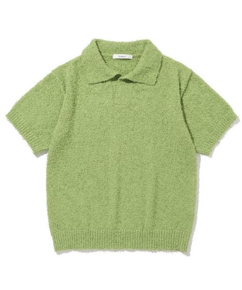 Musinsa Knitted Tail Collar Short Sleeve Knit Tee Green