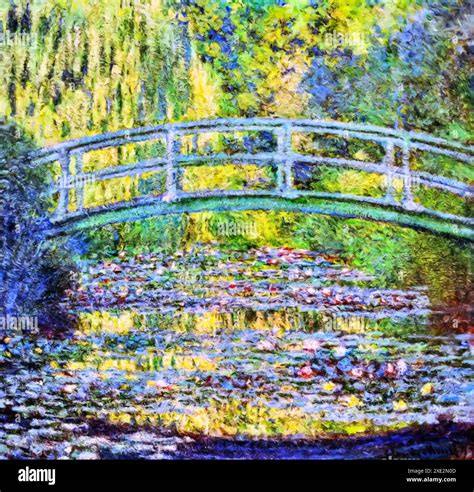 Monet Japanese Bridge Stock Vector Images Alamy