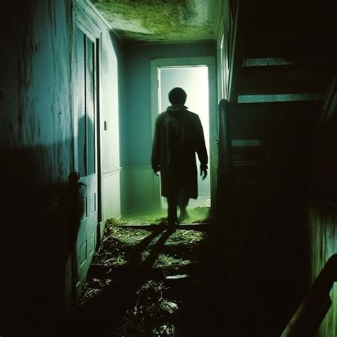 Premium Ai Image Arafed Man Walking Through A Dark Hallway With A