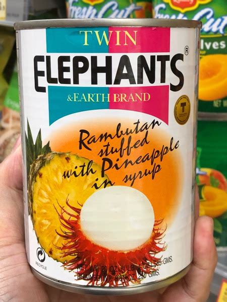 Twin Elephants Earth Brand Rambutan Stuffed With Pineapple In Syrup