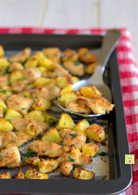 BOCCONCINI DI POLLO E PATATE AL FORNO Sfizioso Secondo Piatto