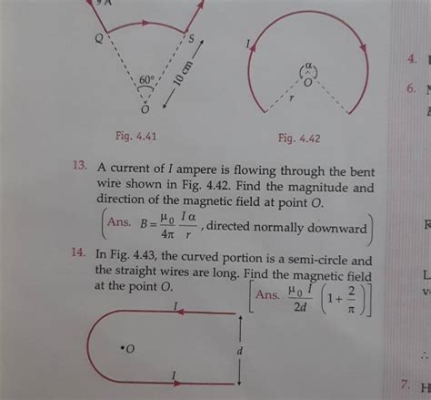 A Current Of I Ampere Is Flowing Through The Bent Wire Shown In Fig