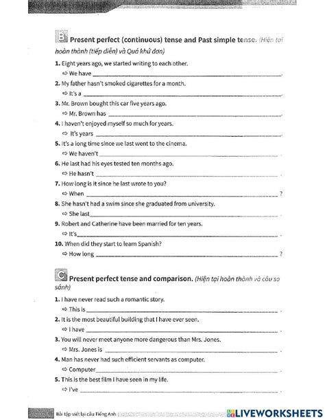 Rewrite The Sentences Interactive Exercise Live Worksheets