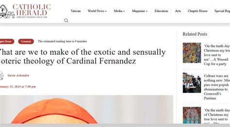 No surprise, Cardinal Fernandez’ 1998 Book contains same view of Sex as ...