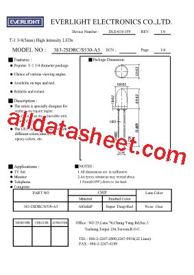 S530 A5 Datasheet PDF Everlight Electronics Co Ltd