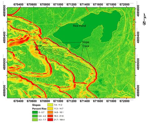 The Location Of A M Long Slope Trace Constructed Along The