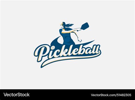 Pickleball Logo With A Combination Of Female Vector Image